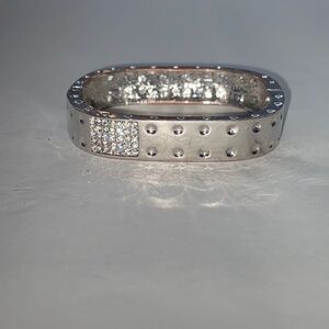Silver w Crystal Rhinestone Square